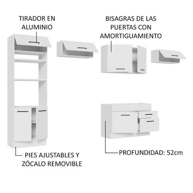MUEBLE DE COCINA MADESA GRAG350001 2 CAJONES INTEGRAL AGATA 350 CM - 4