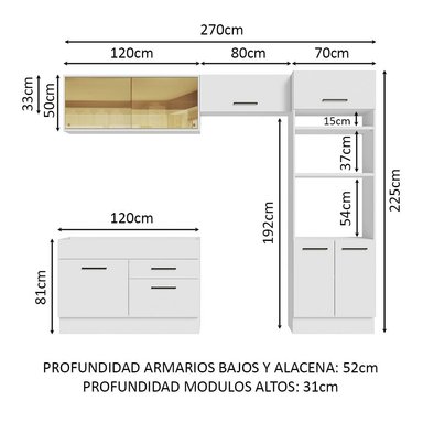 MUEBLE DE COCINA MADESA GRAG270005 2 CAJONES INTEGRAL AGATA 70 CM - 3