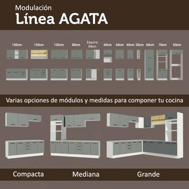 MUEBLE DE COCINA AGATA 40 CM 1 PUERTA - BLANCO/GRIS - 10