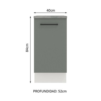 MUEBLE DE COCINA AGATA 40 CM 1 PUERTA - BLANCO/GRIS - 2