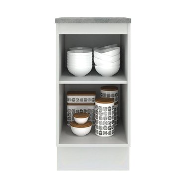 MUEBLE DE COCINA AGATA 40 CM 1 PUERTA - BLANCO/GRIS - 5