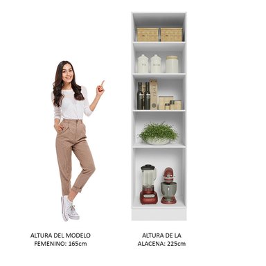 MUEBLE DE COCINA MADESA AGATA ARMARIO DESPENSA ABIERTA 5 NICHOS - 4