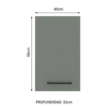 ALACENA DE COCINA AGATA 40 CM 1 PUERTA - BLANCO/GRIS - 2