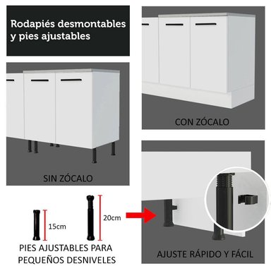 MUEBLE DE COCINA MADESA AGATA 3 CAJONES 40 CM - 6
