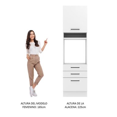 MUEBLE DE COCINA MADESA AGATA 3 CAJONES TORRE PARA HORNOS 60 CM - 5