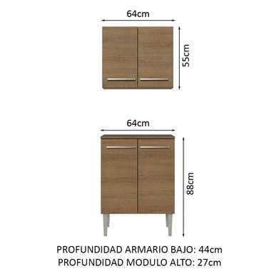 KIT DE ALACENA Y MOSTRADOR MADESA EMILLY DE COCINA 64 CM - 2