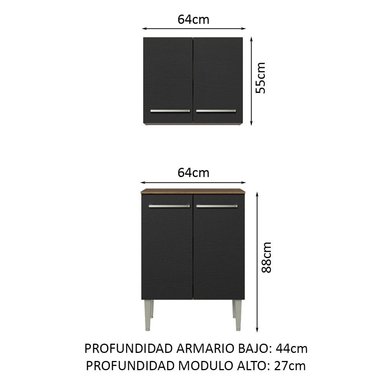 KIT DE ALACENA Y MOSTRADOR MADESA EMILLY DE COCINA 64 CM - 2