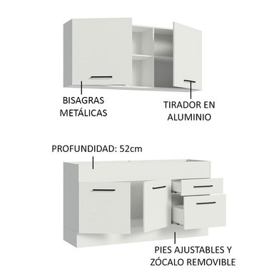 MUEBLE DE COCINA INTEGRAL AGATA 150 CM - BLANCO 02 - 4