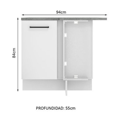 MUEBLE DE COCINA MADESA AGATA MOSTRADOR DE ESQUINA 1 PUERTA - 2