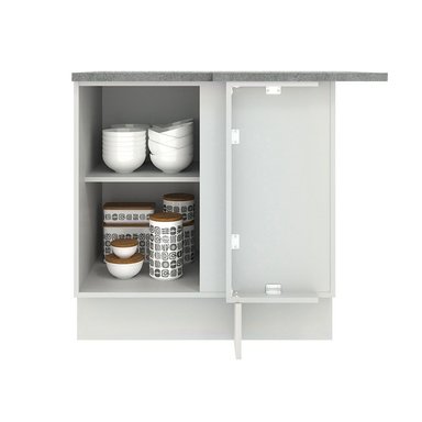 MUEBLE DE COCINA AGATA - MOSTRADOR DE ESQUINA 1 PUERTA - BLANCO/GRIS - 3