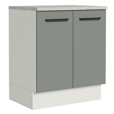 MUEBLE DE COCINA AGATA 70 CM 2 PUERTAS - BLANCO/GRIS