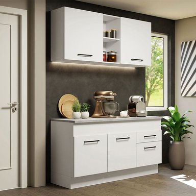 MUEBLE DE COCINA MADESA AGATA 2 CAJONES INTEGRAL COMPACTA 150 CM CON ENCIMERA