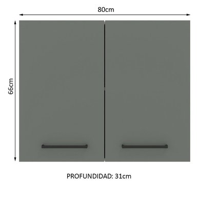 ALACENA DE COCINA AGATA 80 CM 2 PUERTAS - BLANCO/GRIS - 2
