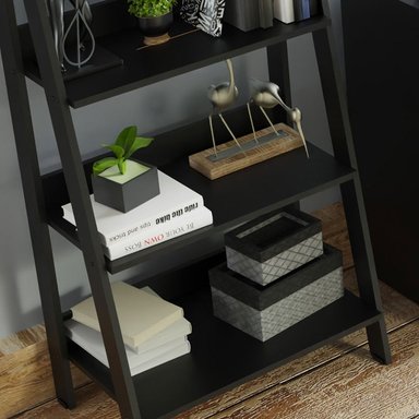 ESCRITORIO DE OFICINA ALASKA + MUEBLE ESTANTE LIBRERO - NEGRO - 5