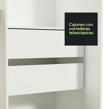 ROPERO MADESA 10972ECB TOKIO CORREDIZAS ESPEJO 2 PUERTAS 2 CAJONES NEGRO - 5