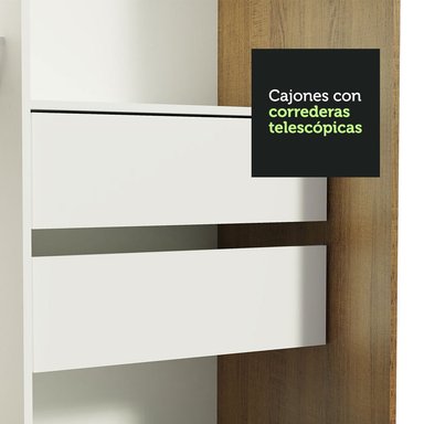 ROPERO TOKIO 2 PUERTAS CORREDIZAS CON ESPEJOS - MARRÓN/NEGRO - 5