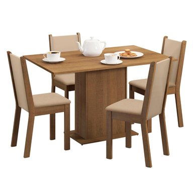 JUEGO COMEDOR MADESA 4 SILLAS TALITA MESA TABLERO MADERA