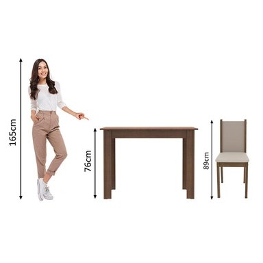 JUEGO COMEDOR MADESA 4 SILLAS CÍNTIA MESA TABLERO MADERA - 3