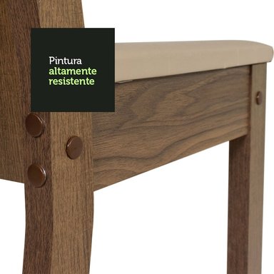 JUEGO DE COMEDOR LEXY CON 4 SILLAS - MARRÓN/BEIGE - 7