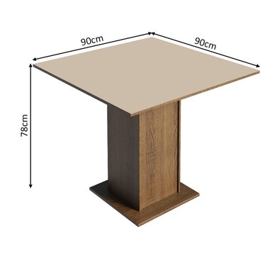 MESA DE COMEDOR MADESA 53637G1 MARRON/CREMA 91.5X109.5CM CUADRADA 4 PUESTOS 5363 - 3