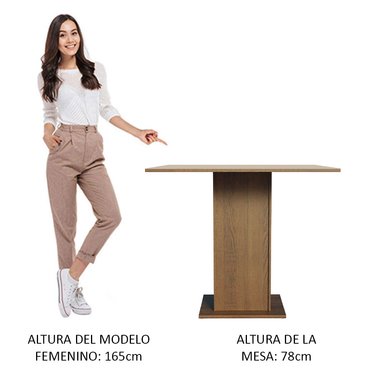 MESA DE COMEDOR MADESA 53637G1 MARRON/CREMA 91.5X109.5CM CUADRADA 4 PUESTOS 5363 - 4