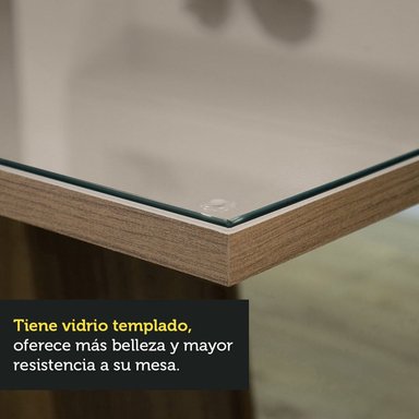 JUEGO COMEDOR MADESA MDJA0601427GBE 6 SILLAS CREMA FRANCINE MARRON BEIGE - 6