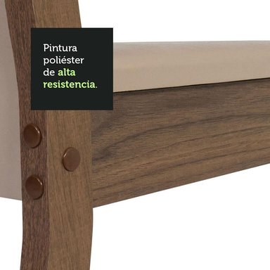 JUEGO COMEDOR MADESA MDJA040155 4 SILLAS CREMA ELISA MARRON BEIGE - 9