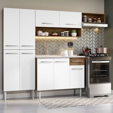 COCINA INTEGRAL MADESA GREM229012 1 CAJÓN 229CM CON FREGADERO MARRON/BLANCO EMILLY 12 - 2