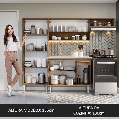 COCINA INTEGRAL MADESA GREM229012 1 CAJÓN 229CM CON FREGADERO MARRON/BLANCO EMILLY 12 - 5