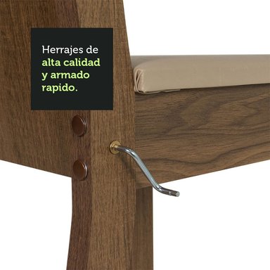 JUEGO DE COMEDOR CLARICE CON 8 SILLAS - MARRÓN/BEIGE - 5
