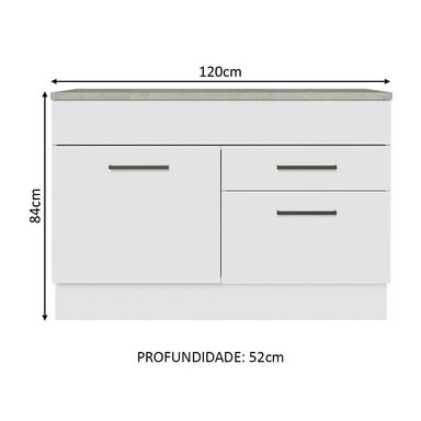 MUEBLE DE COCINA MADESA G2412309AGCT 2 CAJONES AGATA 10CM CON ENCIMERA - 2