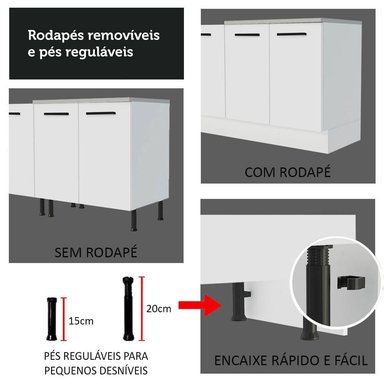 MUEBLE DE COCINA MADESA G2412309AGCT 2 CAJONES AGATA 10CM CON ENCIMERA - 9