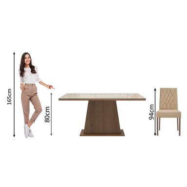 JUEGO COMEDOR MADESA MDJA0401457GSIM 4 SILLAS CREMA ARYELI MARRON IMPERIAL - 3