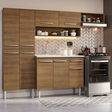 COCINA INTEGRAL MADESA GREM229012 1 CAJÓN 229CM CON FREGADERO MARRON/BLANCO EMILLY 12 - 2