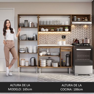 COCINA INTEGRAL MADESA GREM229012 1 CAJÓN 229CM CON FREGADERO MARRON/BLANCO EMILLY 12 - 5