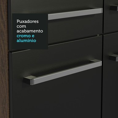 MUEBLE DE COCINA INTEGRAL EMILLY 229 CM CON LAVADERO 12 - MARRÓN/NEGRO - 5