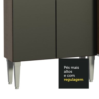 MUEBLE DE COCINA INTEGRAL EMILLY 229 CM CON LAVADERO 12 - MARRÓN/NEGRO - 6