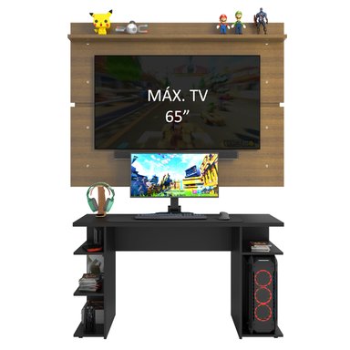 ESCRITORIO GAMER MADESA MDFC020002D8 201 CM X 80.7 CM + PANEL PARA TV HASTA 65 PULGADAS - 4