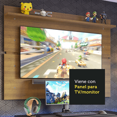 ESCRITORIO GAMER MADESA MDFC020002D8 201 CM X 80.7 CM + PANEL PARA TV HASTA 65 PULGADAS - 5