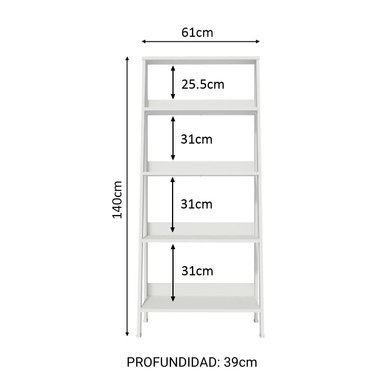 ESTANTE MADESA XA699009 BLANCO ORGANIZADORA MULTIUSOS LAVABOS CON 4 RÍAS - 3