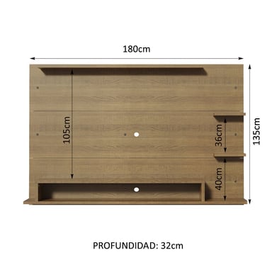 PANEL TV MADESA XB21055Z1 ALFA HASTA 60' CON ESTANTES Y NICHOS - 5