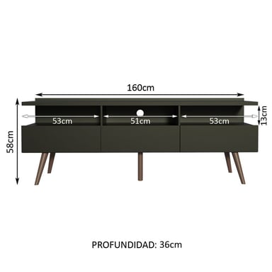 MUEBLE PARA TV MADESA XO60028N1CPC LONDRES HASTA 65'' - 2