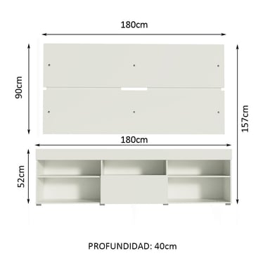 CENTRO DE ENTRETENIMIENTO MADESA XO700309 CON PANEL TV 65' EVEREST - 2