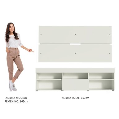 CENTRO DE ENTRETENIMIENTO MADESA XA7003091 HAVAÍ ESTANTE 1 PUERTA HASTA 65 PULGADAS - 3