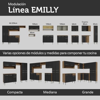 ARMARIO DE COCINA MADESA XAGREM2290027K COMPACTA 229CM EMILLY POP 02 - 10