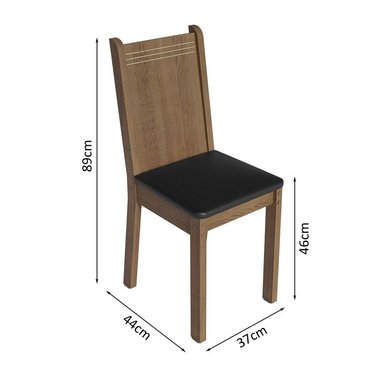 JUEGO DE COMEDOR SAMARA CON 4 SILLAS - MARRÓN/CREMA/NEGRO - 3