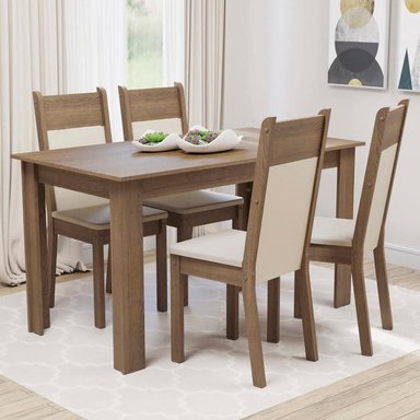JUEGO COMEDOR MADESA MDJA0400027GBE 4 SILLAS CREMA CALI MESA TAPA MADERA - 2