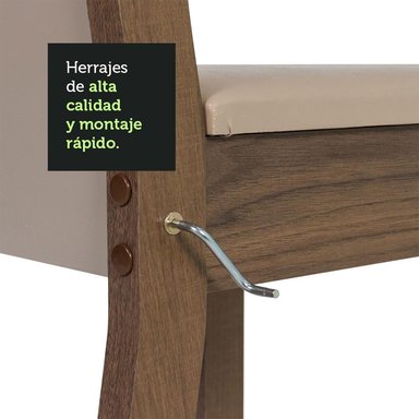 JUEGO COMEDOR MADESA MDJA0400027GBE 4 SILLAS CREMA CALI MESA TAPA MADERA - 4