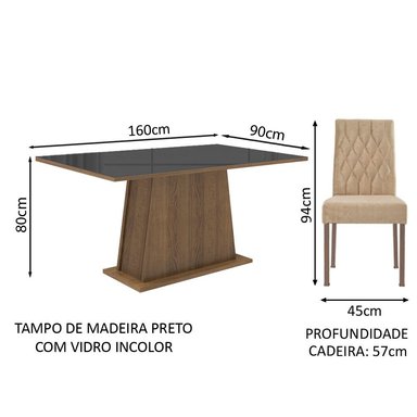 JUEGO COMEDOR MADESA 4 SILLAS MARRÓN ARYELI NEGRO IMPERIAL - 3