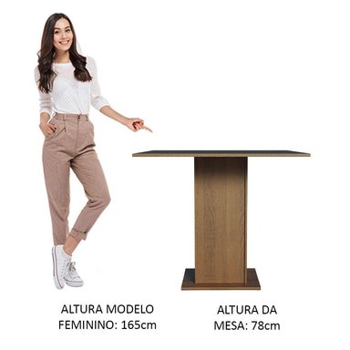 MESA COMEDOR MADESA NEGRO CUADRADA 4 PUESTOS 5363 MARRÓN - 5